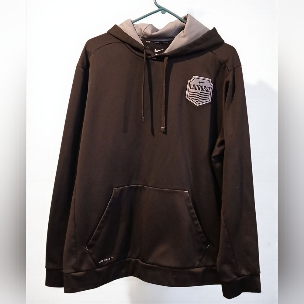 Nike Lacrosse Therma-Fit Mens Black Hoodie Sweatshirt Sport Athletic XL